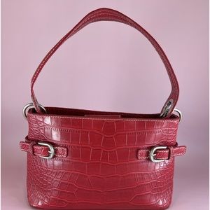 Tommy Hilfiger Red Faux Alligator Skin Purse